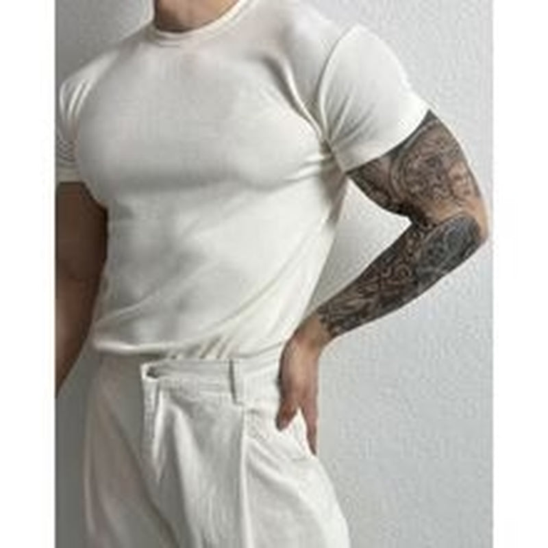 High Elastic Short Sleeve Men T-Shirt