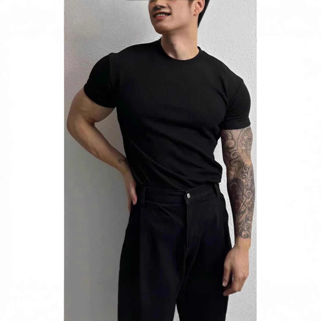High Elastic Short Sleeve Men T-Shirt