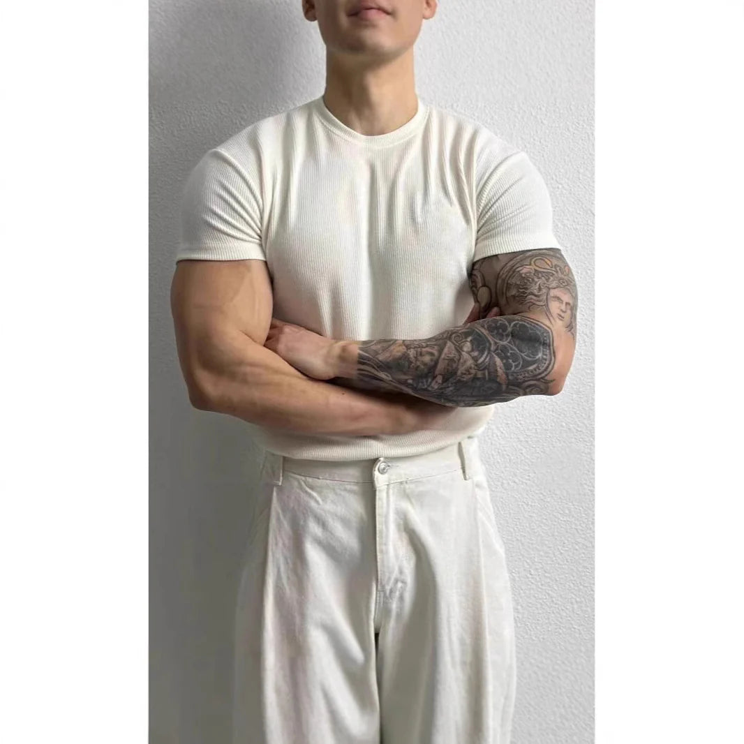High Elastic Short Sleeve Men T-Shirt