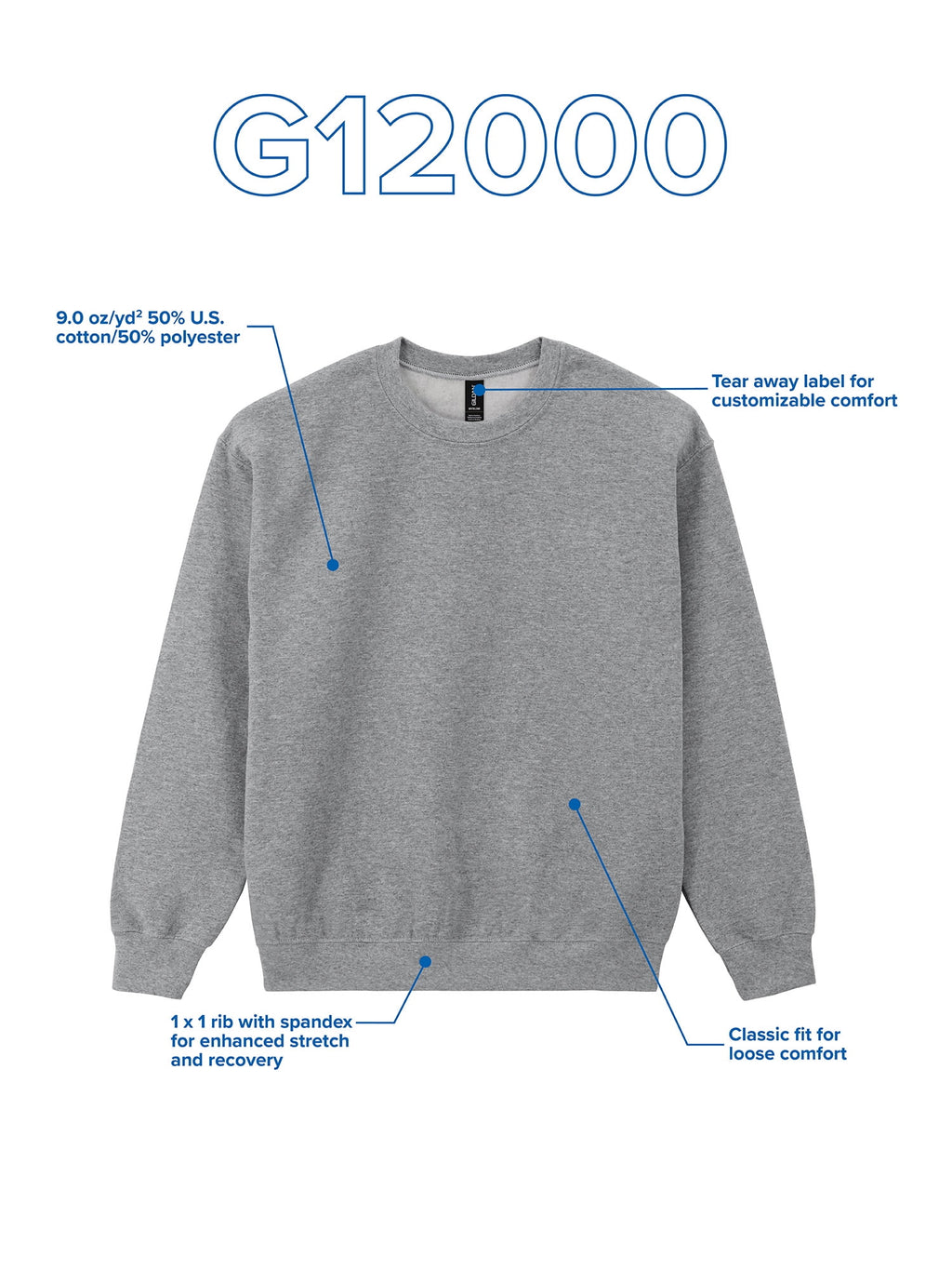 Unisex Dryblend Crewneck Sweatshirt, Sizes S-3XL
