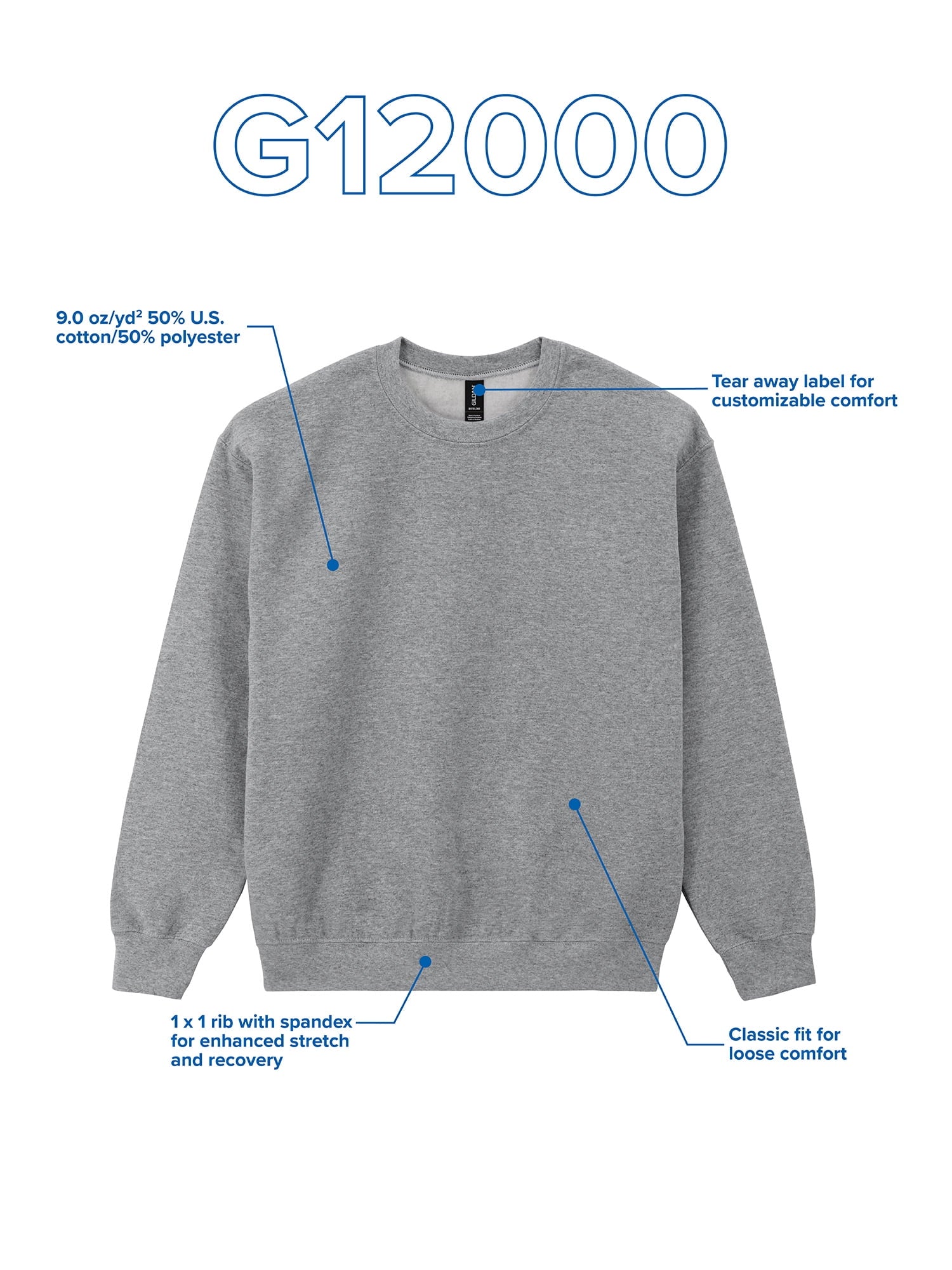 Unisex Dryblend Crewneck Sweatshirt, Sizes S-3XL