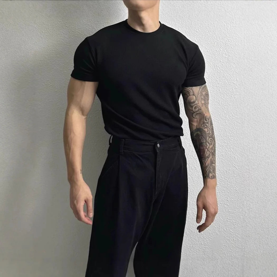 High Elastic Short Sleeve Men T-Shirt